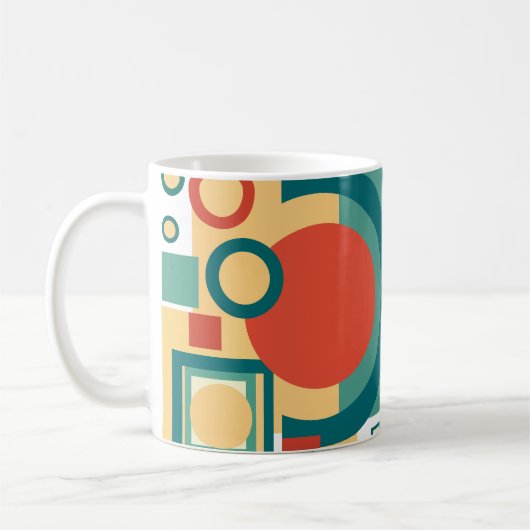 レトロヴィンテージ幾何学的リスク計、リスク コーヒーマグカップ (左)