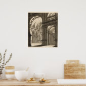 レトロヴィンテージ建築カテドラルアーチ ポスター (キッチン)