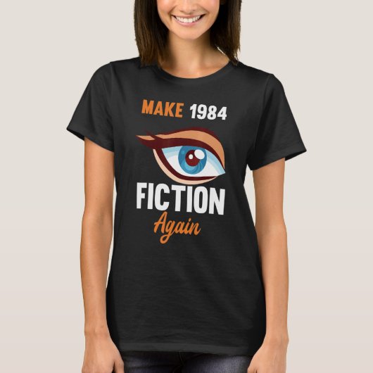 レトロヴィンテージ引用文Make 1984 Fiction Again Tシャツ (正面)