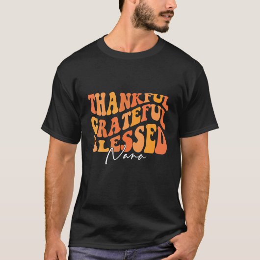 レトロヴィンテージ感謝奈賛美ナ秋感謝祭 Tシャツ (正面)