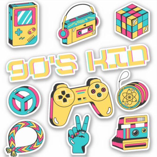 レトロヴィンテージ懐かしい90代の子供の記憶 シール (正面)
