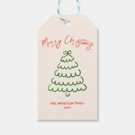 レトロヴィンテージ手引き弓ツリークリスマスユニーク ギフトタグ