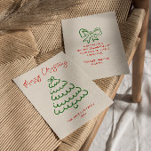 レトロヴィンテージ手引き弓ツリークリスマスユニーク シーズンカード