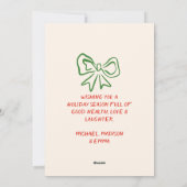 レトロヴィンテージ手引き弓ツリークリスマスユニーク シーズンカード (裏面)