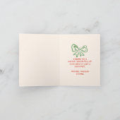 レトロヴィンテージ手引き弓ツリークリスマスユニーク シーズンカード (内部)