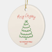 レトロヴィンテージ手引き弓ツリークリスマスユニーク セラミックオーナメント (左)