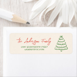 レトロヴィンテージ手引き弓ツリークリスマスユニーク ラベル