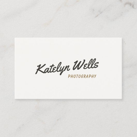 レトロヴィンテージ手書きスクリプトタイポグラフィ 名刺 (正面)