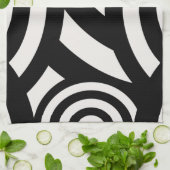 レトロヴィンテージ抽象芸術アーチライン白黒 キッチンタオル (折り畳み)