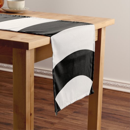 レトロヴィンテージ抽象芸術アーチライン白黒 ショートテーブルランナー (インサイチュ)