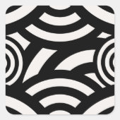 レトロヴィンテージ抽象芸術アーチライン白黒 スクエアシール (正面)