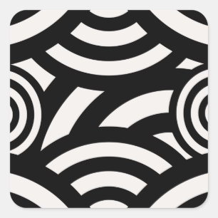 レトロヴィンテージ抽象芸術アーチライン白黒 スクエアシール