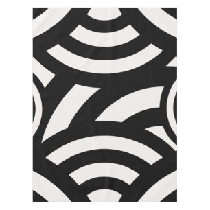 レトロヴィンテージ抽象芸術アーチライン白黒 テーブルクロス