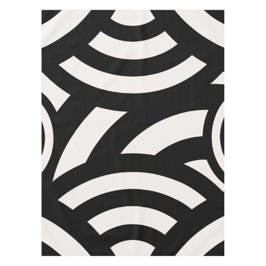 レトロヴィンテージ抽象芸術アーチライン白黒 テーブルクロス (正面)