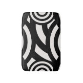 レトロヴィンテージ抽象芸術アーチライン白黒 バスマット (正面縦)