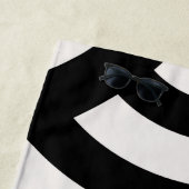 レトロヴィンテージ抽象芸術アーチライン白黒 ビーチタオル (インサイチュ)