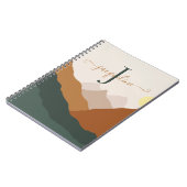 レトロヴィンテージ抽象芸術水色の山々 ノートブック (左側)