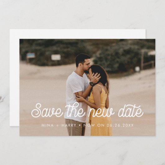 レトロヴィンテージ救スクリプトの新日付 案内状 (正面/裏面)