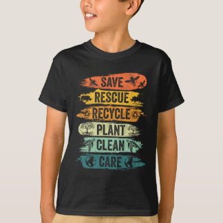 レトロヴィンテージ救ビーズ救助動物リサイクルおもしろい Tシャツ