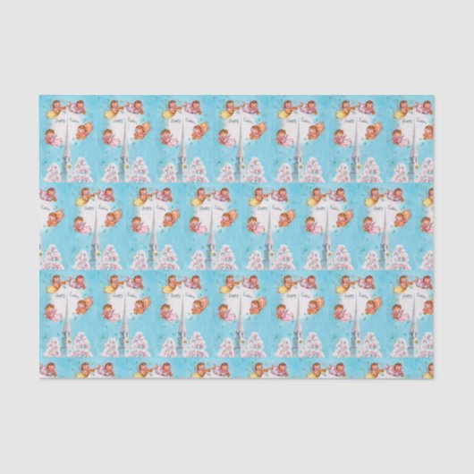 レトロヴィンテージ教会と天使パーティー 薄葉紙 (正面)