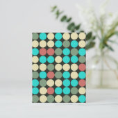 レトロヴィンテージ数々の色の円パターン ポストカード (スタンド正面)