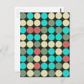 レトロヴィンテージ数々の色の円パターン ポストカード (正面/裏面)