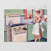 レトロヴィンテージ料理キッチンレディ ポストカード (正面)
