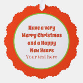 レトロヴィンテージ料理サンタアド文字 オーナメントカード (裏面)