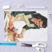 レトロヴィンテージ料理レディーデクページ 薄葉紙 (クラフト)