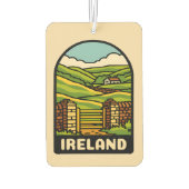 レトロヴィンテージ旅行アイルランドカントリーサイド風光明媚 カーエアーフレッシュナー (裏面)