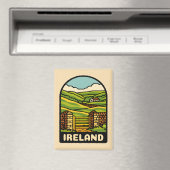 レトロヴィンテージ旅行アイルランドカントリーサイド風光明媚 マグネット (インサイチュ (食洗機))