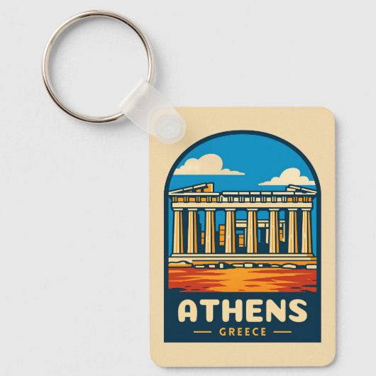 レトロヴィンテージ旅行アテネグレシアパルテノン キーホルダー (正面)