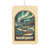 レトロヴィンテージ旅行ノルウェーノーザンライツシー カーエアーフレッシュナー (正面)