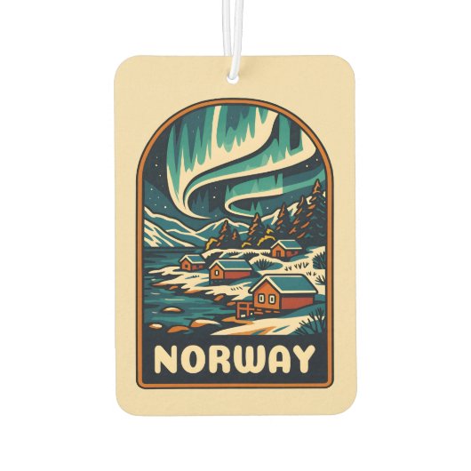 レトロヴィンテージ旅行ノルウェーノーザンライツシー カーエアーフレッシュナー (裏面)