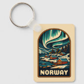 レトロヴィンテージ旅行ノルウェーノーザンライツシー キーホルダー (正面)