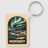 レトロヴィンテージ旅行ノルウェーノーザンライツシー キーホルダー (裏面)