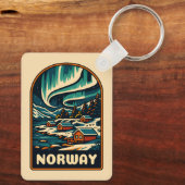 レトロヴィンテージ旅行ノルウェーノーザンライツシー キーホルダー (裏面)