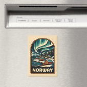 レトロヴィンテージ旅行ノルウェーノーザンライツシー マグネット (インサイチュ (食洗機))