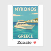 レトロヴィンテージ旅行ミコノスギリシャ島シーサイド シール (シート)