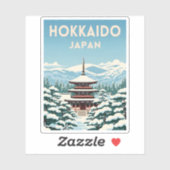 レトロヴィンテージ旅行北海道日本冬景勝地 シール (シート)