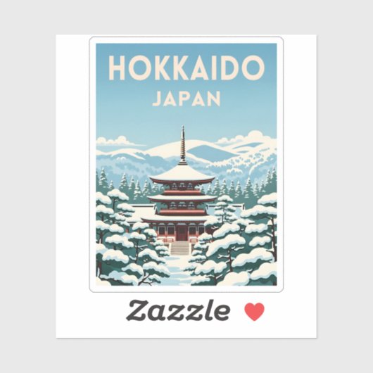 レトロヴィンテージ旅行北海道日本冬景勝地 シール (シート)