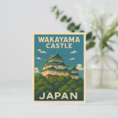 レトロヴィンテージ旅行和歌山城ジャパン ポストカード (スタンド正面)