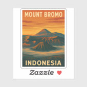 レトロヴィンテージ旅行山ブロモインドネシア火山 シール (シート)