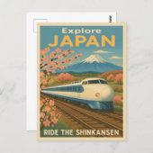 レトロヴィンテージ旅行日本新幹線 ポストカード (正面/裏面)