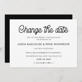 レトロヴィンテージ日付の結婚更新カードの変更 招待状 (正面/裏面)