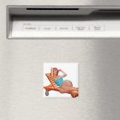 レトロヴィンテージ日光浴レッドヘッドピンナップ マグネット (インサイチュ (食洗機))