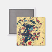 レトロヴィンテージ日本のバラセーラーグラフィック マグネット (正面/裏面)