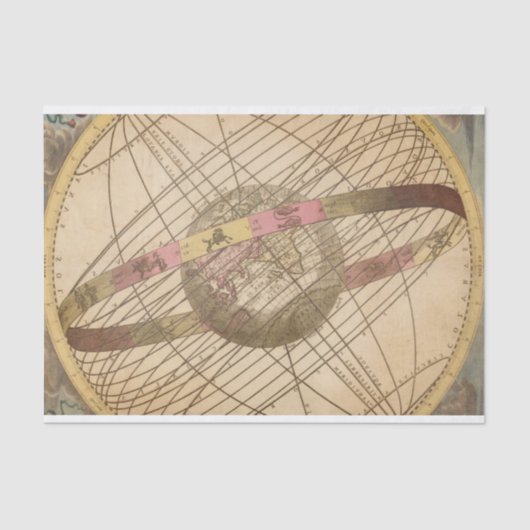 レトロヴィンテージ星図星占い記号globe 薄葉紙 (正面)