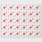 レトロヴィンテージ星赤と白 ラッピングペーパー (フラット)