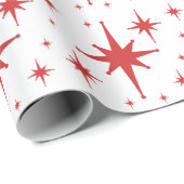 レトロヴィンテージ星赤と白 ラッピングペーパー (ロールコーナー)